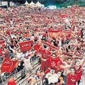 Celebracion y fiesta Sevilla campeon copa de la uefa 05/06