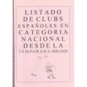Libro-listado de clubes españoles.